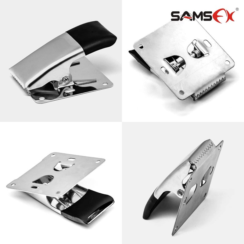 SAMSFX Fish Cleaning Board Tools Fillet Clamp w/Screws Deep-Jaw Fish Tail Clip Board for Scaling Table Bait (Fish Clamps with Black Grip) - Image 3
